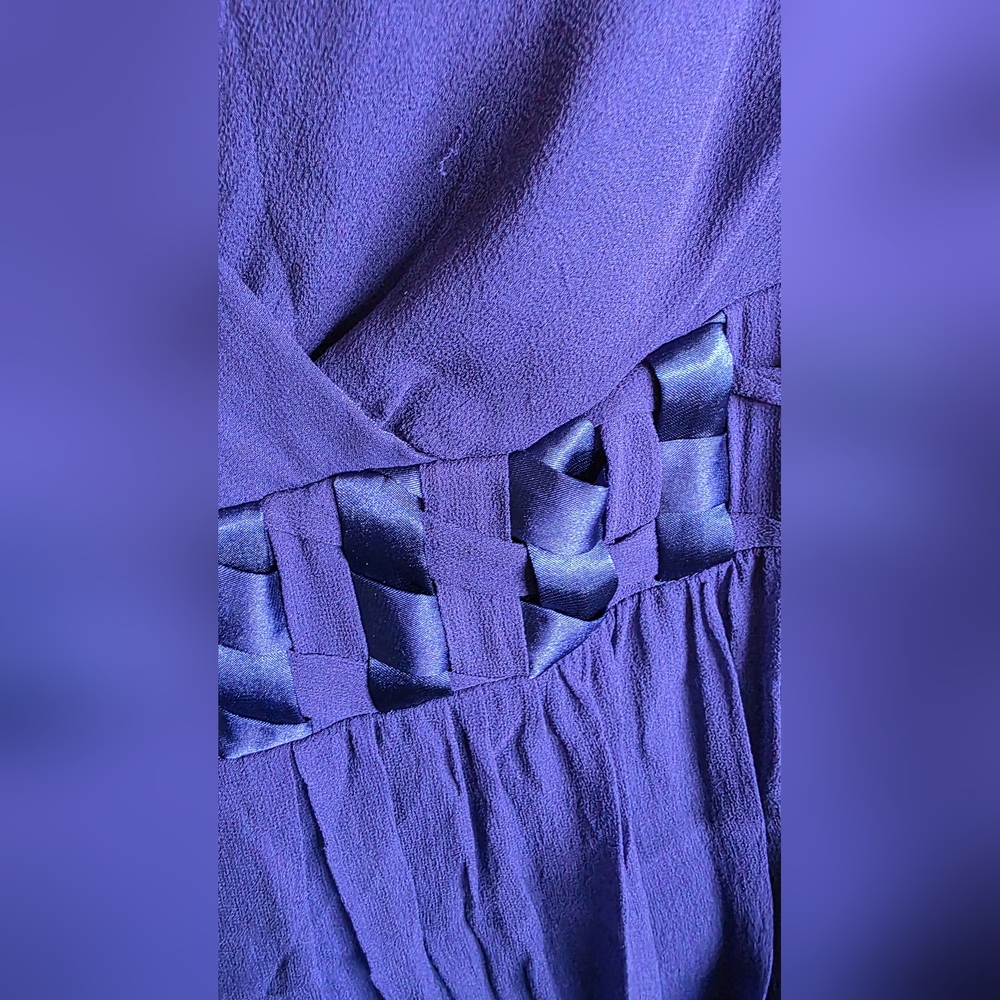 Robbie Bee Royal Blue Midi Dress Silk  Size 18W - Picture 3 of 8
